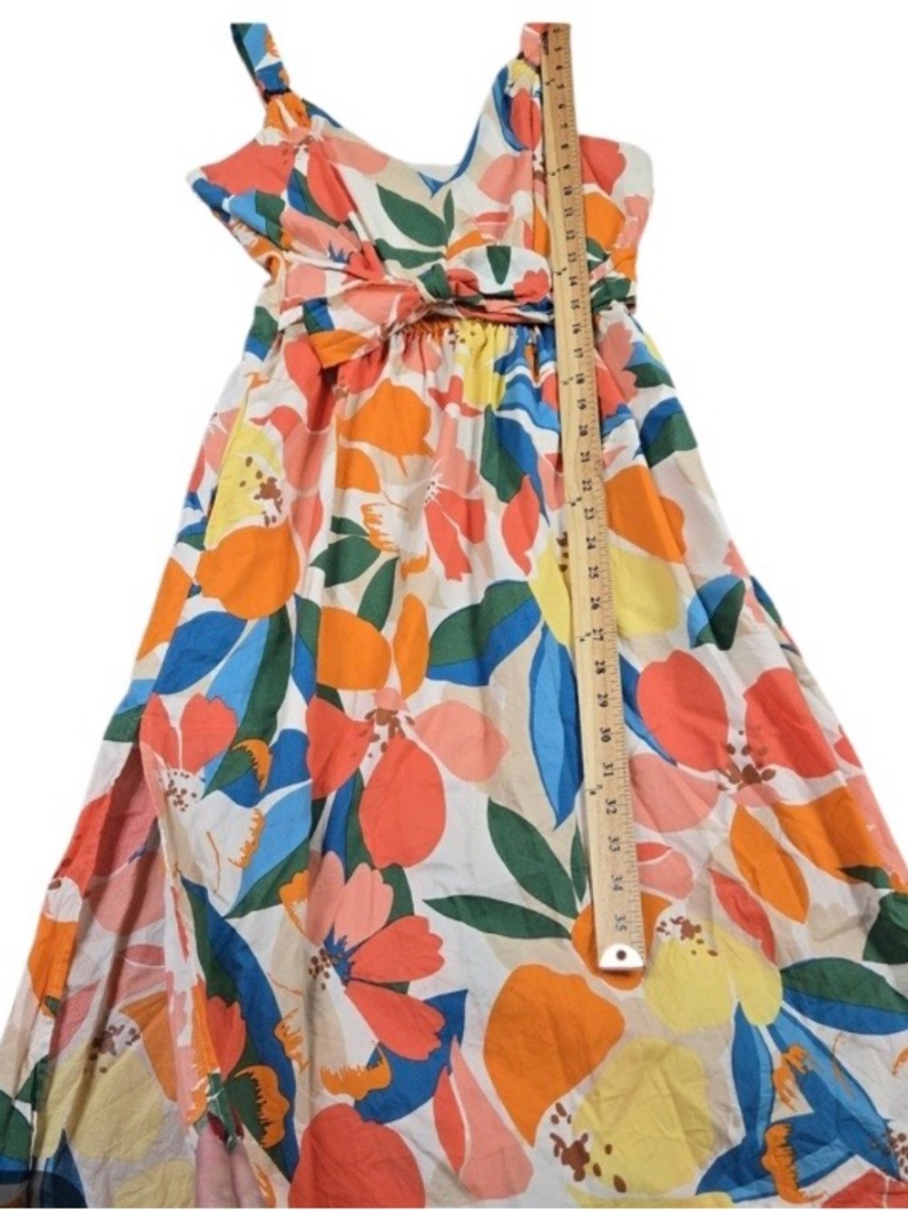 Kourt Women's Midi Dress in Yellow & Blue